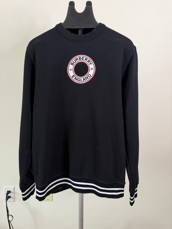 Burberry Other - Burberry Black Crewneck Sweatshirt with White and Red Logo